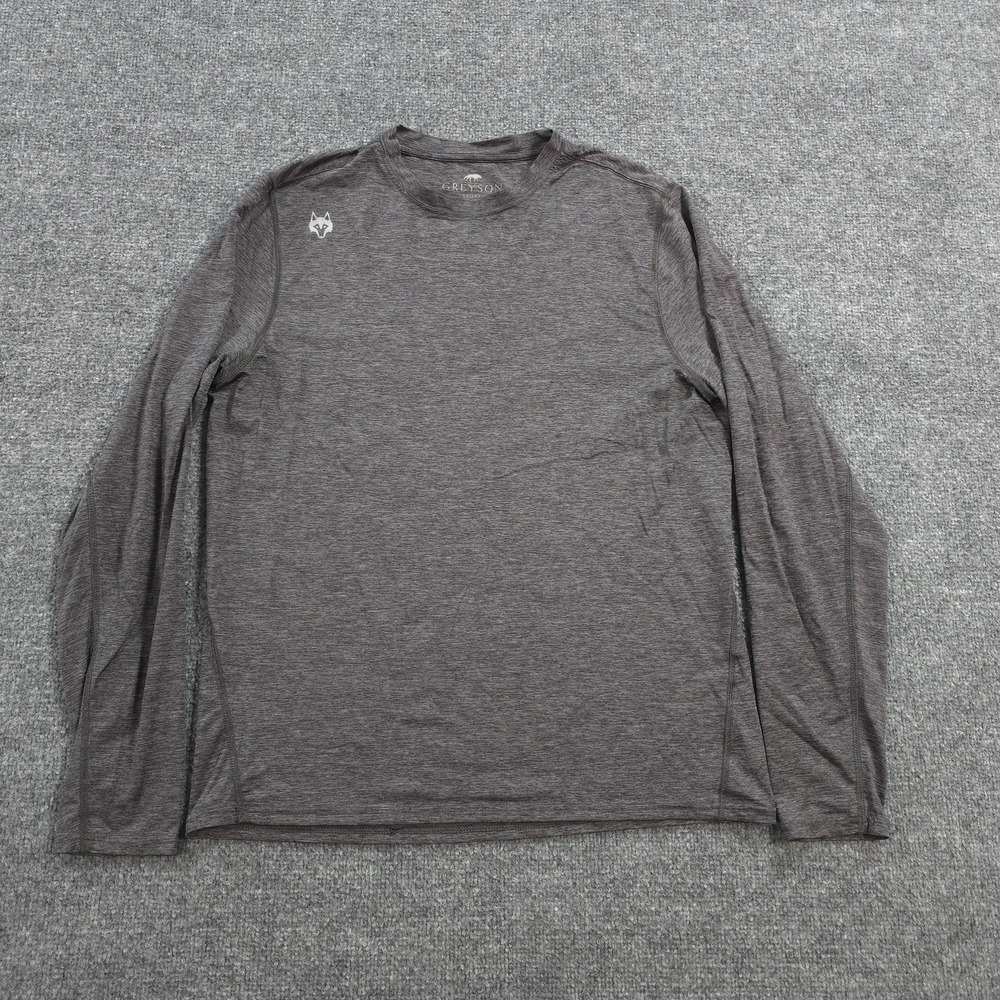 Greyson Shirt Mens Medium Gray Guide Sport Long Sleeve Brrr Performance Tee Golf